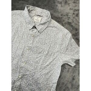 Mutual Weave Mens‎ Floral Print Short Sleeve Button Up Shirt - Large